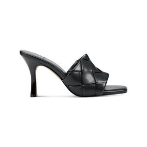 INC Womens Black Woven Liah Square Toe Stiletto Slip On Dress Sandals 11 M